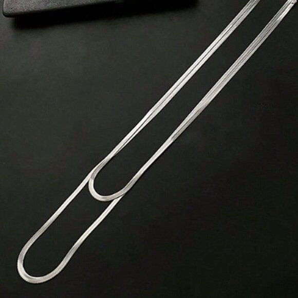 Silver Casual Women's Serpentine Chain & Multi-Layer Necklace Gift - Picture 5 of 5